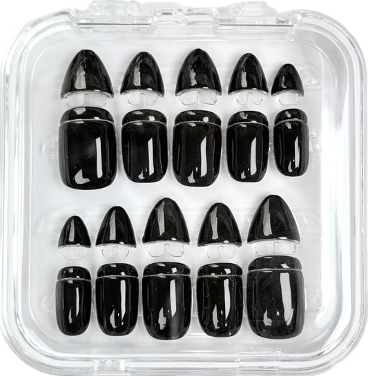 [INSTANT SHIPPING] Black Clip-on Nails