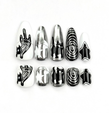 Black Cat! Clip-on Nails