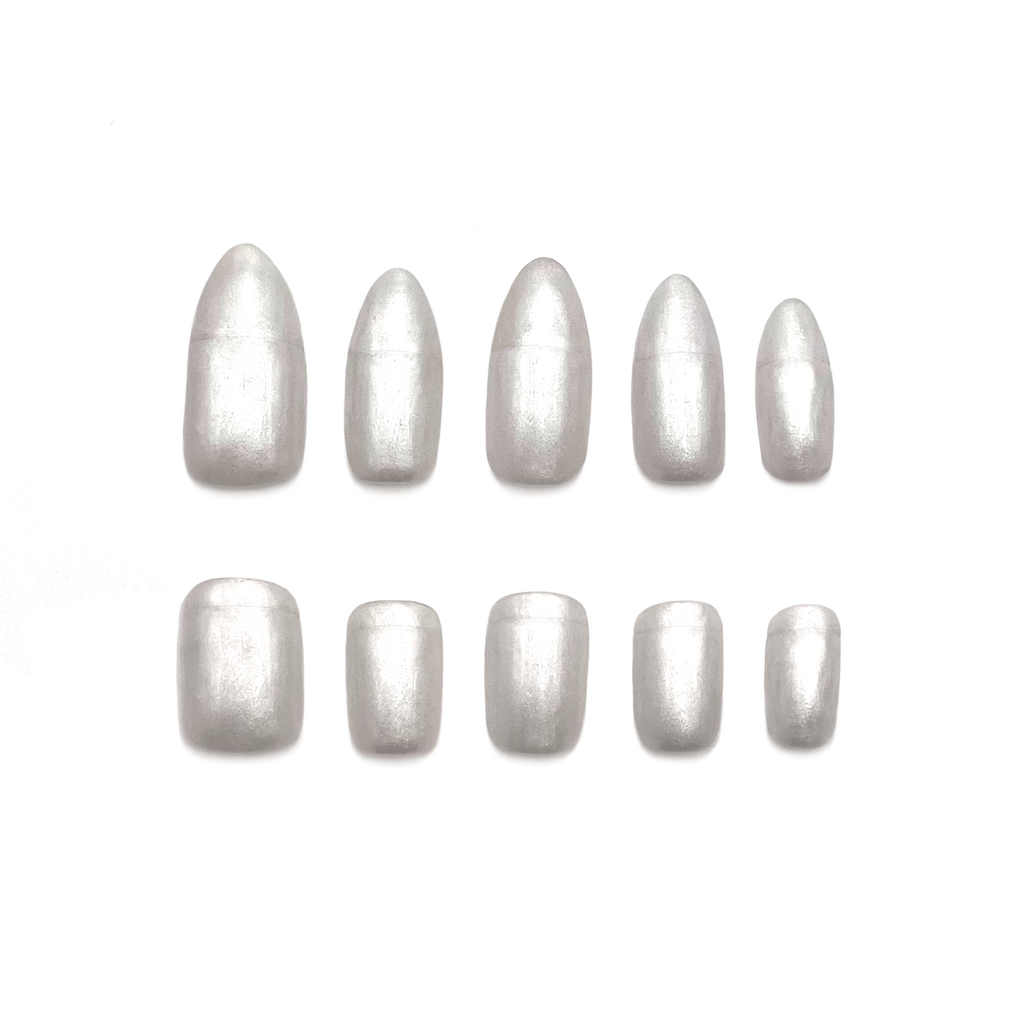 Pearl White Clip-on Nails